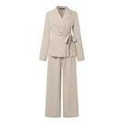Conjunto Feminino Elegante De Blazer E Calça Para Escritório, Com Cintura Ajustável, 2 Peças,