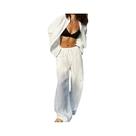 Conjunto Feminino Elegante De Camisetas De Manga Longa E Calças De Perna Larga, 2 Peças, Blusas De Conjunto Feminino Elegante De Camisetas De Manga Longa E Calças De Perna Larga, 2 Peças, Blusas De