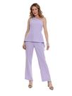 Conjunto Feminino Elegante em alfaiataria Liz, Blusa Um Ombro Só com Peplum manga nula, Calça Reta hzcon0010