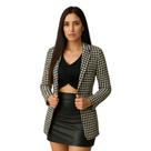 Conjunto Feminino Elegante Saia e Cropped com Blazer Social Alfaiataria Moda Festa