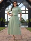 Conjunto Feminino Elegante Social para Trabalho Blusa e Manga Curta Cor:VerdeTamanho:M Conjunto Feminino Elegante Social para Trabalho Blusa e Manga Curta Cor:VerdeTamanho:M