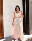 Conjunto feminino em linho listrado tamanho M Conjunto feminino em linho listrado tamanho M