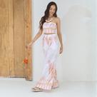 Conjunto Feminino Estampado Alfaiataria Seda Pantalona e Top Cor:NudeTamanho:P Conjunto Feminino Estampado Alfaiataria Seda Pantalona e Top Cor:NudeTamanho:P