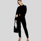 Conjunto Feminino Estiloso Blusa e Calça Jogger- Gris Cativa Conjunto Feminino Estiloso Blusa e Calça Jogger- Gris Cativa