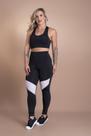 Conjunto Feminino Fitness Academia Calça Legging Cintura Alta Detalhe Na Perna Tela e Top Nadador Liso Básico F7 NEW STYLE