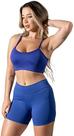 Conjunto Feminino Fitness Top alça fina cor azul tamanho GG