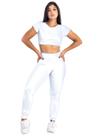 Conjunto Feminino Fitness Top Manga + Calça Legging Basica MAG853_901
