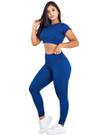 Conjunto Feminino Fitness Top Manga + Calça Legging Basica MAG853_901