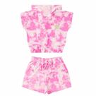 Conjunto feminino infantil (2 peças) super girl tie dye confortável e estiloso!