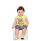 Conjunto Feminino Infantil Blusa Meia Malha Shorts Sublinado