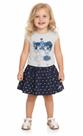 Conjunto Feminino Infantil Blusinha Gato C/ Short Saia Poá Bolinhas Nº 1 Ao 3