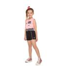Conjunto Feminino Infantil Cropped E Shorts Meia Malha