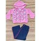 Conjunto Feminino Infantil Inverno Com Capuz P Rosa