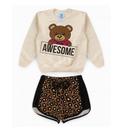 Conjunto Feminino Infantil Ursinha Awesome Tam.2