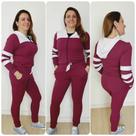 Conjunto Feminino Inverno Blusa com zíper e capuz e Calça em Elanca Verônica Conjunto Feminino Inverno Blusa com zíper e capuz e Calça em Elanca Verônica