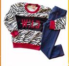 Conjunto feminino inverno blusa fleece e calça em cotton jeans - modelos variados