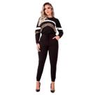 Conjunto Feminino Inverno Comfy Blusa e Calça Quentinho Confortável Casual Moderno para Dias Frios