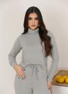 Conjunto Feminino Inverno Lanzinha Gola Alta Calça Pantalona com Bolsos elastico na cintura