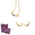 Conjunto feminino kit Rommanel borboleta coloridas zircônias Conjunto feminino kit Rommanel borboleta coloridas zircônias