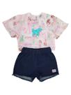 Conjunto Feminino Kukiê Blusa e Short Unicórnio