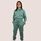 Conjunto Feminino Liso Moletom Cargo Com Touca Toque Macio