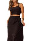 Conjunto Feminino Malha Laise Verão Kit Cropped e Saia Longa