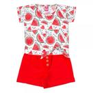 Conjunto feminino meia malha sublimado e Short em moletom 11617