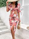 Conjunto Feminino Midi Saia e Cropped Moda Feminina