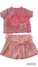 Conjunto feminino Milininna coopred e saia canelado e tule tamanho 2