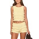 Conjunto feminino Miqil Y2K com top regata franzido e shorts