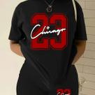 Conjunto Feminino Moderno Camiseta Shorts Chicago 23 Kit Blusinha E Short Tectel Casual