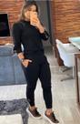 Conjunto Feminino Moletinho Calça e Blusa com Detalhe Botão