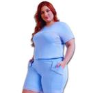 Conjunto Feminino Moletinho Lurex Plus Size Blusa Moletinho e Short Moletinho e Forrado Conjunto Feminino Moletinho Lurex Plus Size Blusa Moletinho e Short Moletinho e Forrado