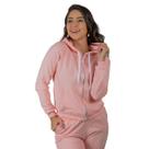 Conjunto Feminino Moletom Calça E Blusa Feminino Flanelado Com Zíper Modelo Canguru