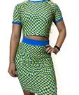 Conjunto Feminino Nega Rio Blusa e Saia Square Lima Tam P