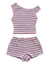 Conjunto feminino Outfit SOLY HUX, 2 peças, listrado nos ombros