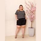 Conjunto Feminino Plus Size Casual de Blusa e Shorts com Bolsos