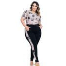 Conjunto Feminino Plus Size Casual Moderno Calça e Blusa Confortável para o Dia a Dia