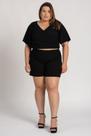 Conjunto Feminino Plus Size Croped Bermuda Canelado - Serena Conjunto Feminino Plus Size Croped Bermuda Canelado - Serena