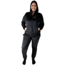Conjunto Feminino Plush Capuz Moda Blogueira Plus size Frio