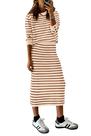 Conjunto Feminino PRETTYGARDEN de Suéter Listrado com Saia - 2 Peças M