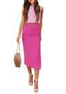 Conjunto Feminino PRETTYGARDEN de Verão com Regata e Saia Midi 2 Peças