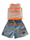 Conjunto Feminino Regata e Shorts Jeans Petit Cherie