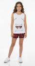 Conjunto Feminino Regata Estampa Gato C/ Shorts Nº 4 Ao 10