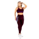 Conjunto Feminino Roupa De Academia Tricolo Top Alcinha Bojo
