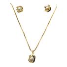 Conjunto Feminino Semijoia Banhado a Ouro 18k CJ00198 Entrelaçado