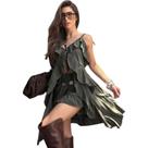 Conjunto Feminino Shorts + Blusa Mullet Babado Boho