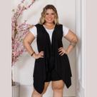 Conjunto Feminino Shorts E Colete Liso Plus Size