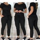 Conjunto Feminino Suede T Shirt E Calça Jogguer Sued