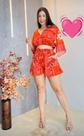 Conjunto feminino tamanho (G) na cor laranja